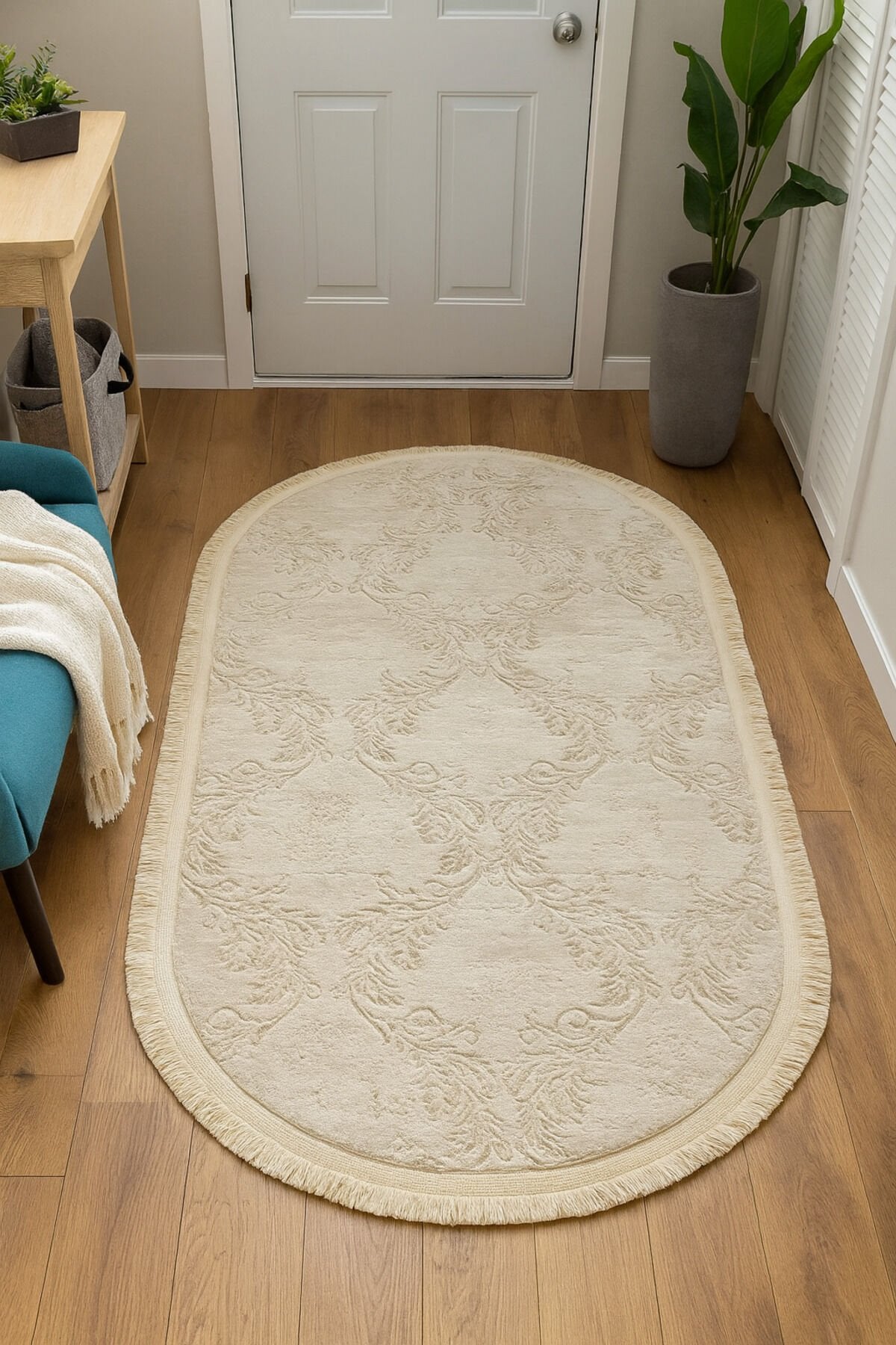 HERA SIK DOKUMA AKRİLİK OVAL HALI Kahverengi - 80 X 150