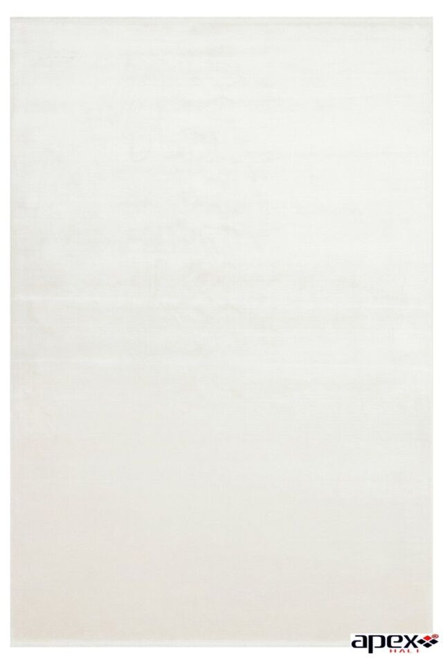 Apex Platin Yüksek Kalite Ipek Bambu Parıltılı Düz Renk Halı Premium Salon Halısı Beyaz - 160 X 230