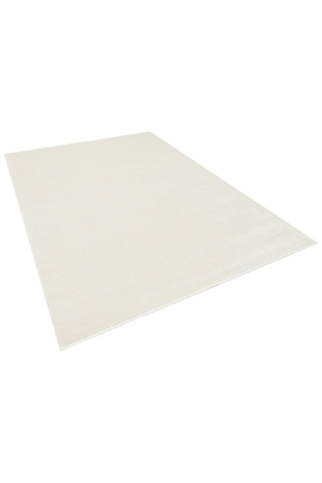 Apex Platin Yüksek Kalite Ipek Bambu Parıltılı Düz Renk Halı Premium Salon Halısı Beyaz - 160 X 230