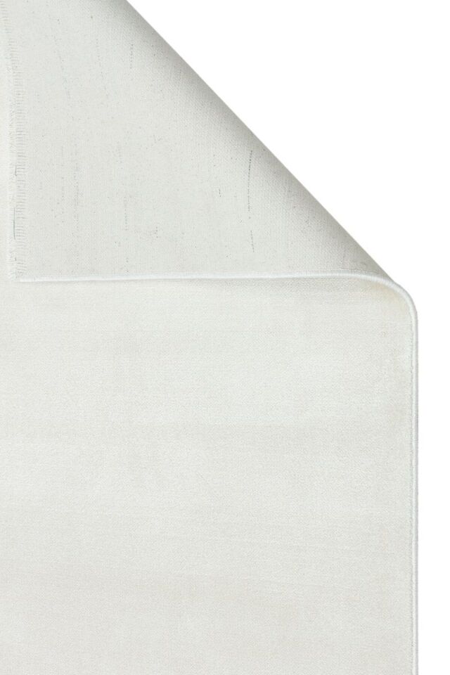 Apex Platin Yüksek Kalite Ipek Bambu Parıltılı Düz Renk Halı Premium Salon Halısı Beyaz - 160 X 230