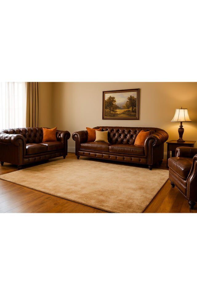 APEX PLATİN ALTIN RENGİ Yüksek Kalite Ipek Bambu Parıltılı Düz Renk Halı Premium Salon Halısı Bej Gold Altin - 160 X 230