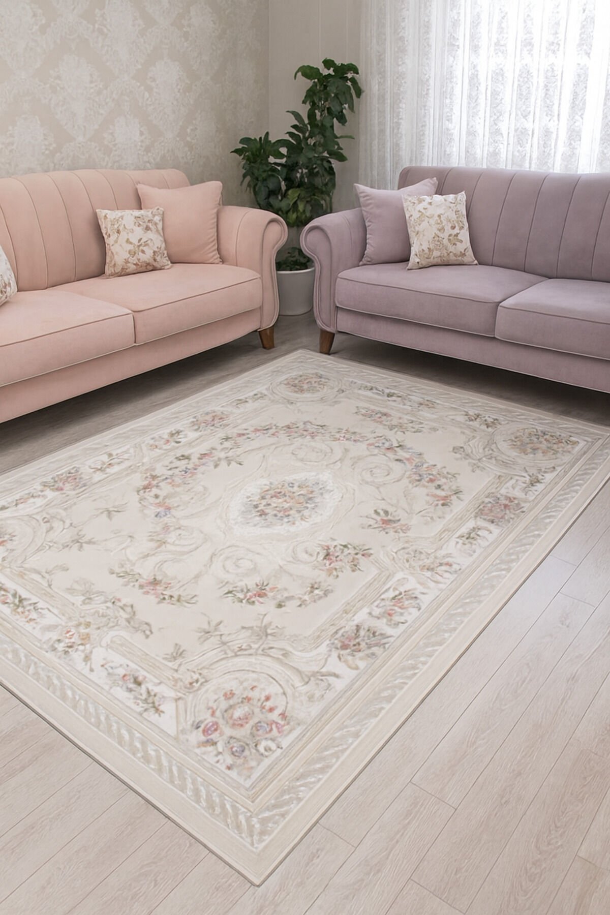 SARAY ASRIN PLUS SIK DOKUMA AKRİLİK KALIN MUHTEŞEM HALI Krem - 160 X 230