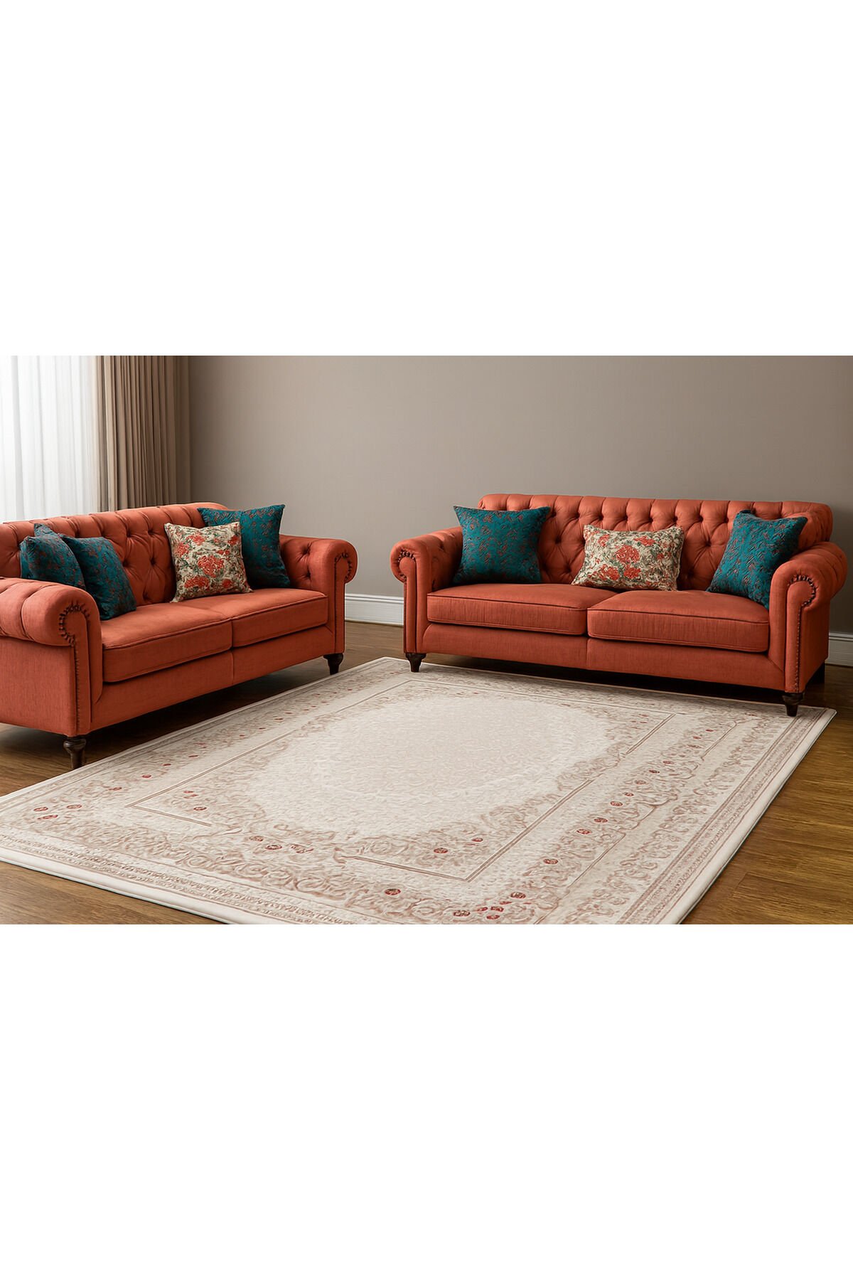 SARAY ASRIN PLUS SIK DOKUMA AKRİLİK KALIN MUHTEŞEM HALI Bej - 160 X 230