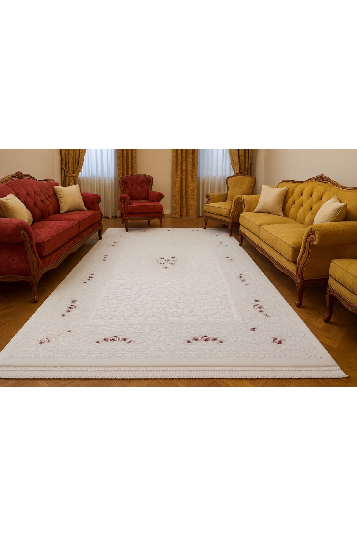 SARAY ASRIN PLUS SIK DOKUMA AKRİLİK KALIN MUHTEŞEM HALI Bej - 160 X 230