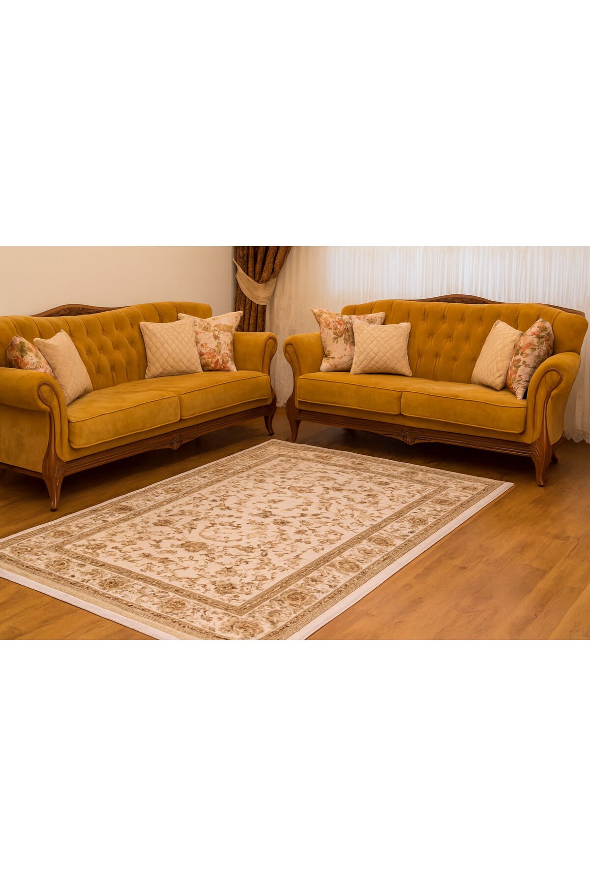 SARAY ASRIN PLUS SIK DOKUMA AKRİLİK KALIN MUHTEŞEM HALI Bej - 160 X 230