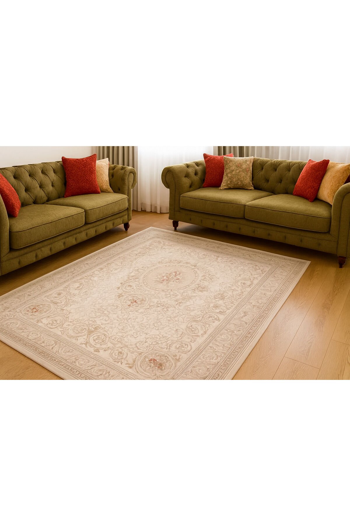 SARAY ASRIN PLUS SIK DOKUMA AKRİLİK KALIN MUHTEŞEM HALI Bej - 160 X 230