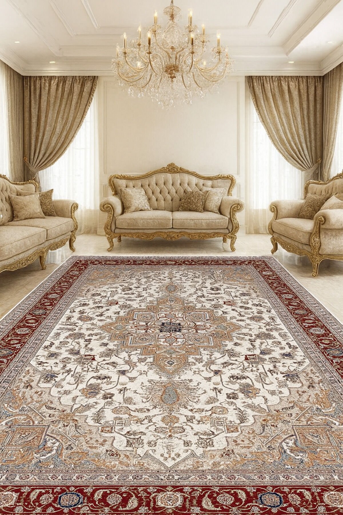 İMPARATOR İPEK AKRİLİK IŞILTILI ORTA KALINLIKTA MUHTEŞEM SALON HALISI