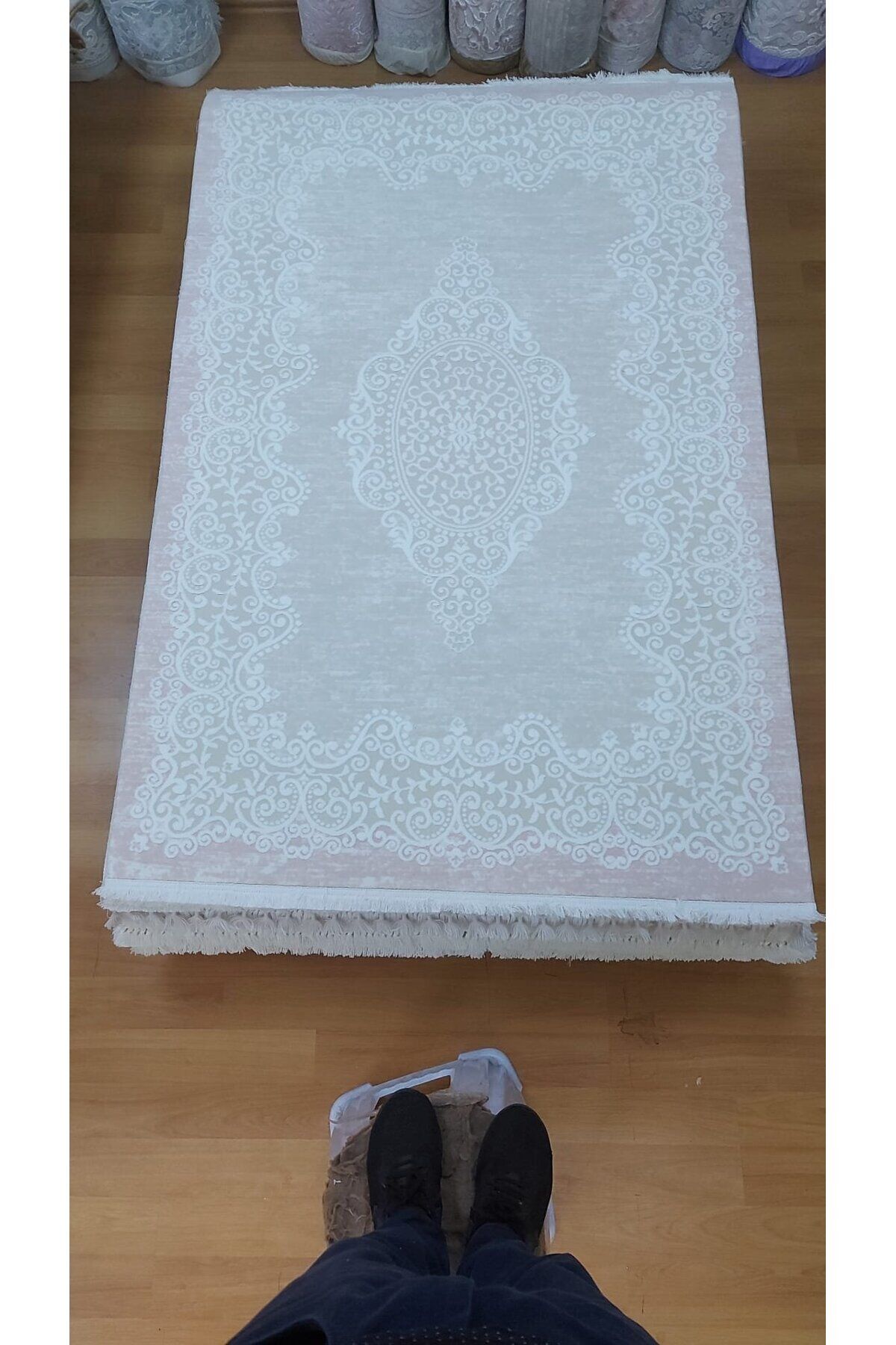 HALI SARAY SIK DOKUMA KALIN SERİ SONU HALI Beyaz - 120 X 180