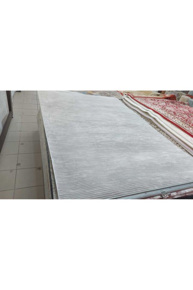 SİDE SIK DOKUMA AKRİLİK HER EBAT KESME YAPILAN ORTA KALINLIKTA HALI 4M EBAT VAR KORİDOR,MUTFAK Gri̇ - 400 X 400