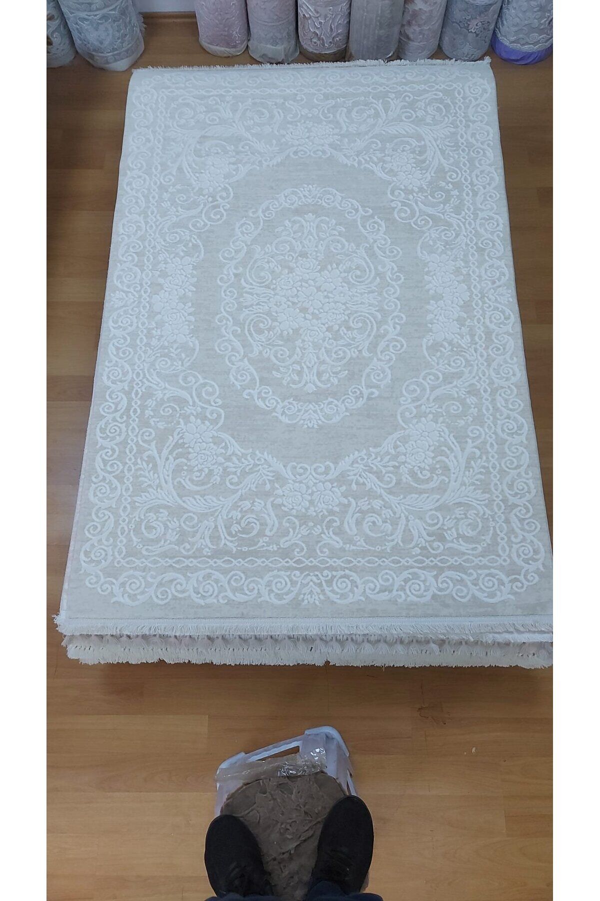 HALI SARAY SIK DOKUMA KALIN SERİ SONU HALI Beyaz - 120 X 180