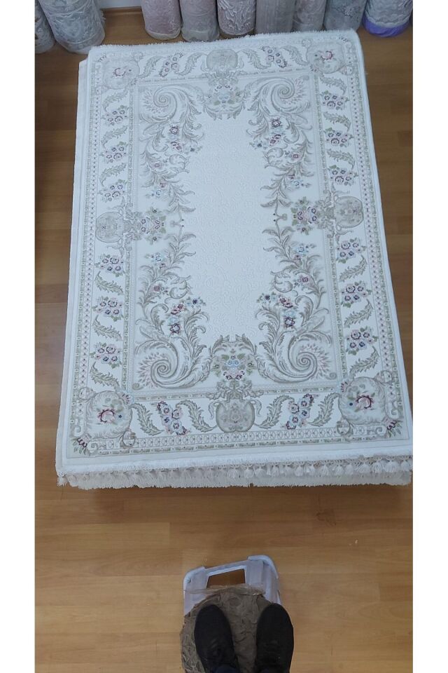HALI SARAY SIK DOKUMA KALIN SERİ SONU HALI Beyaz - 120 X 180
