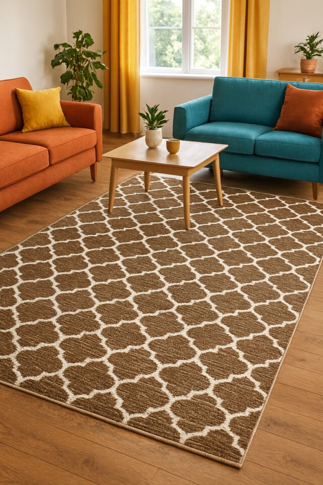 STEP SIK DOKUMA KALIN TOZ TÜY YAPMAYAN HALI YOLLUK Kahverengi - 120 X 250