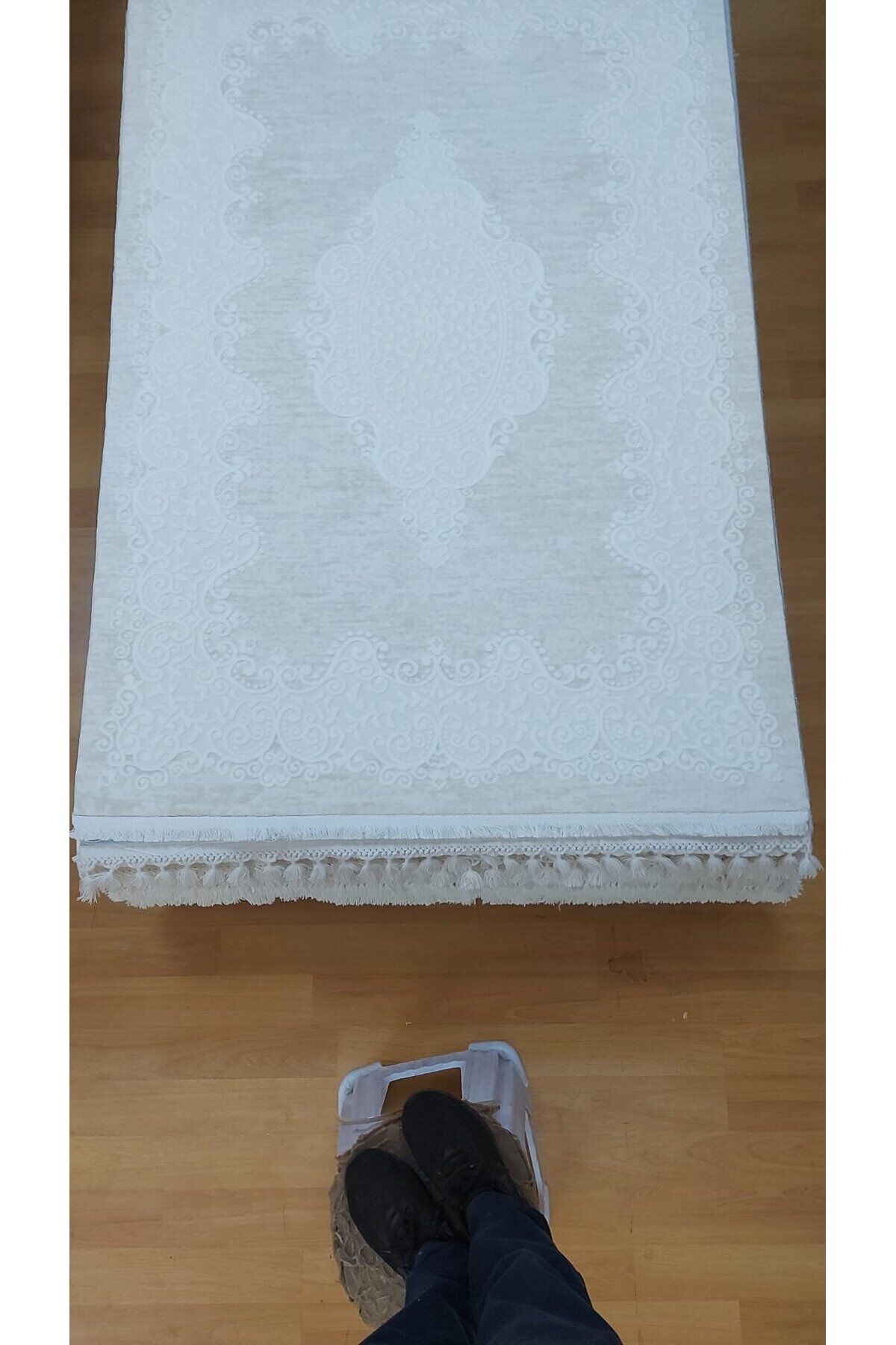 HALI SARAY SIK DOKUMA KALIN SERİ SONU HALI Beyaz - 120 X 180