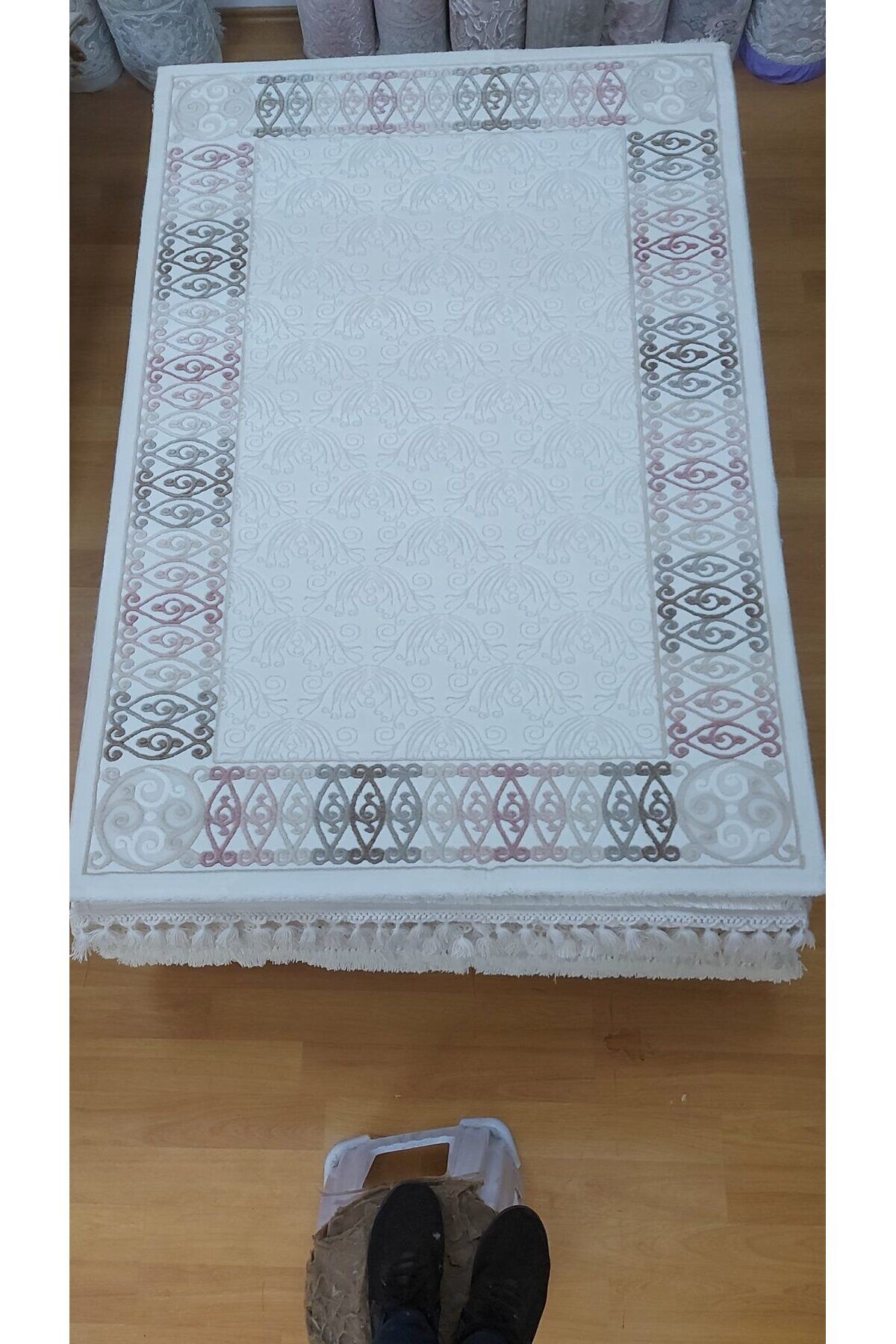 HALI SARAY SIK DOKUMA KALIN SERİ SONU HALI Beyaz - 120 X 180