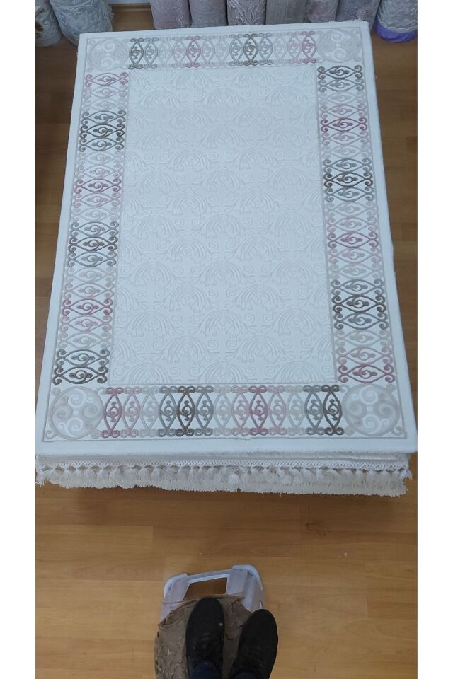 HALI SARAY SIK DOKUMA KALIN SERİ SONU HALI Beyaz - 120 X 180
