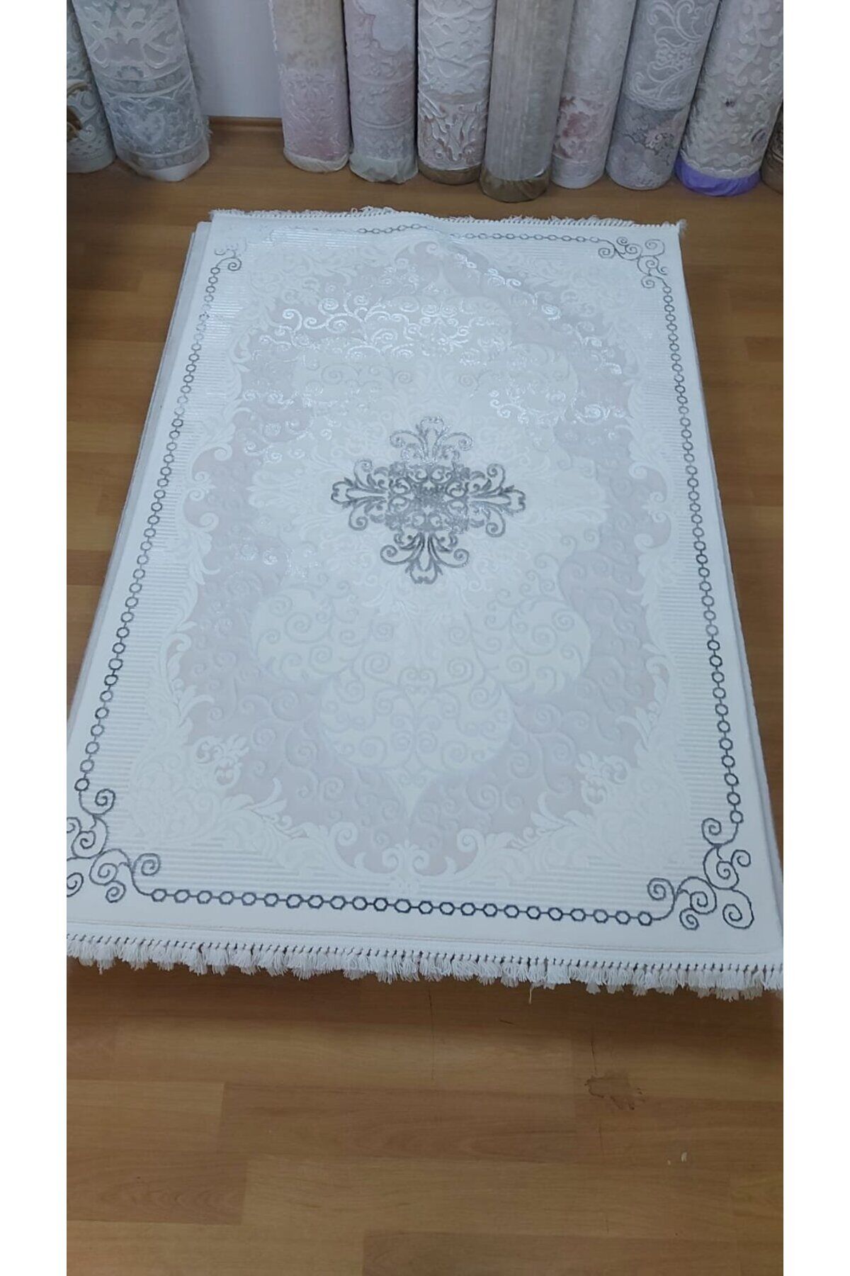 HALI SARAY SIK DOKUMA KALIN SERİ SONU HALI Beyaz - 120 X 180