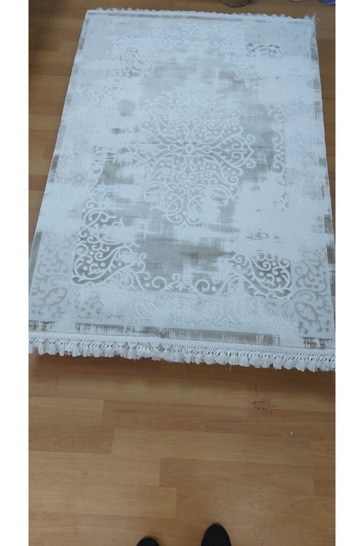 HALI SARAY SIK DOKUMA KALIN SERİ SONU HALI Beyaz - 120 X 180
