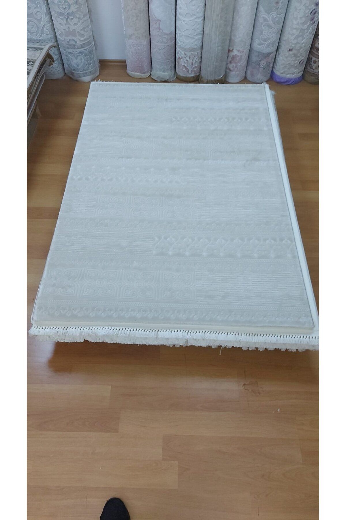 HALI SARAY SIK DOKUMA KALIN SERİ SONU HALI Beyaz - 120 X 180