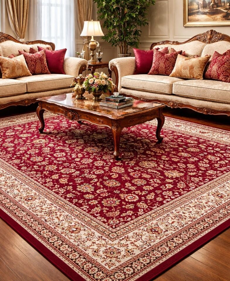 HANEDAN SIK DOKUMA İPEK AKRİLİK PARILTILI TÜY VERMEYEN YÜKSEK KALİTE SALON HALISI