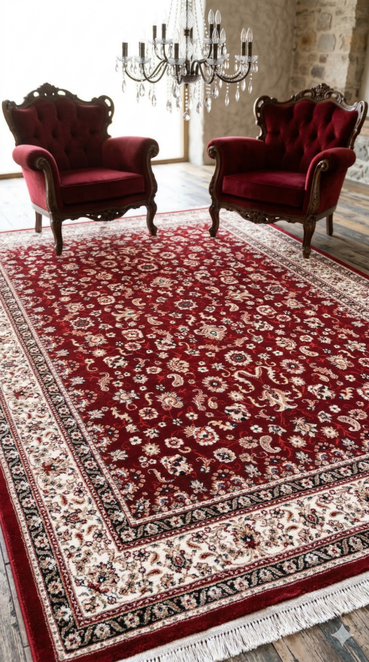 HANEDAN SIK DOKUMA İPEK AKRİLİK PARILTILI TÜY VERMEYEN YÜKSEK KALİTE SALON HALISI