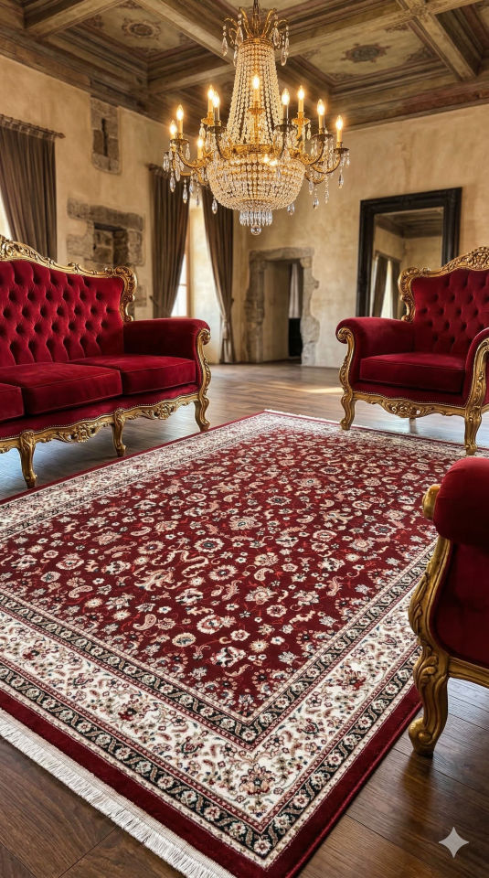 HANEDAN SIK DOKUMA İPEK AKRİLİK PARILTILI TÜY VERMEYEN YÜKSEK KALİTE SALON HALISI