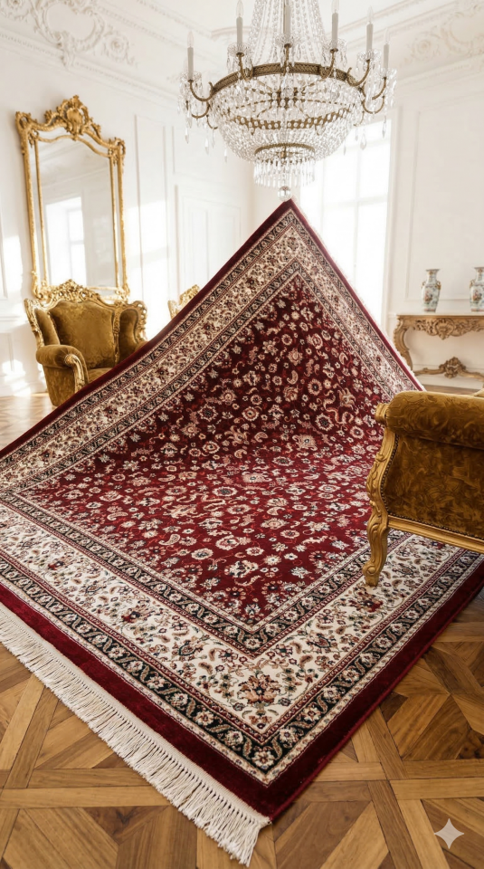 HANEDAN SIK DOKUMA İPEK AKRİLİK PARILTILI TÜY VERMEYEN YÜKSEK KALİTE SALON HALISI