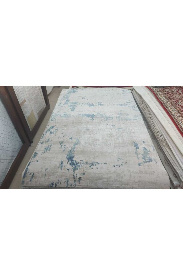 halı saray sık dokuma orta kalınlıkıta süper akrilik halı Çok Renkli (Bej Mavi) - 160 X 230