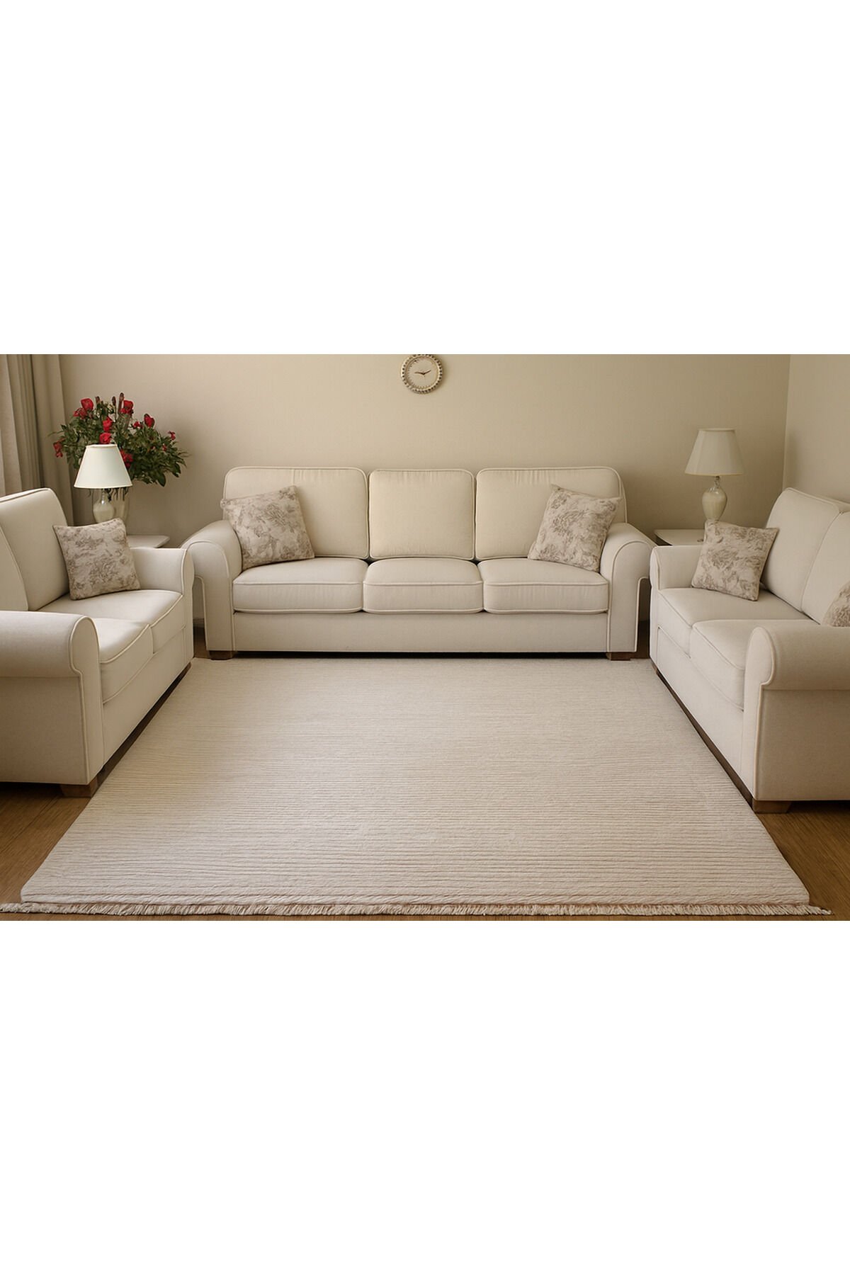 halı saray concept sık dokuma orta kalınlıkta süper akrilik halı Beyaz - 160 X 230