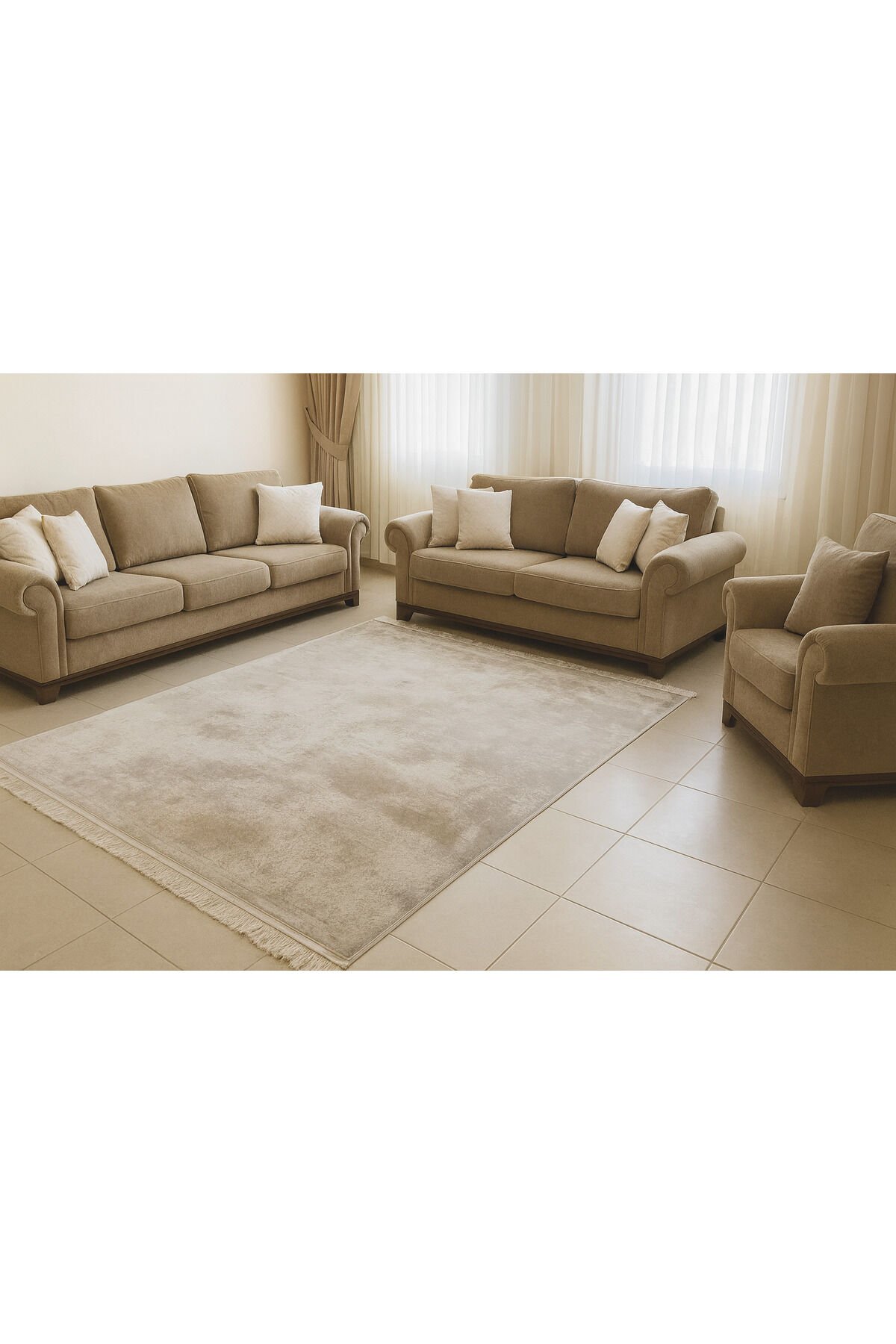 halı saray sık dokuma orta kalınlıkta süper akrilik halı Kahverengi - 160 X 230