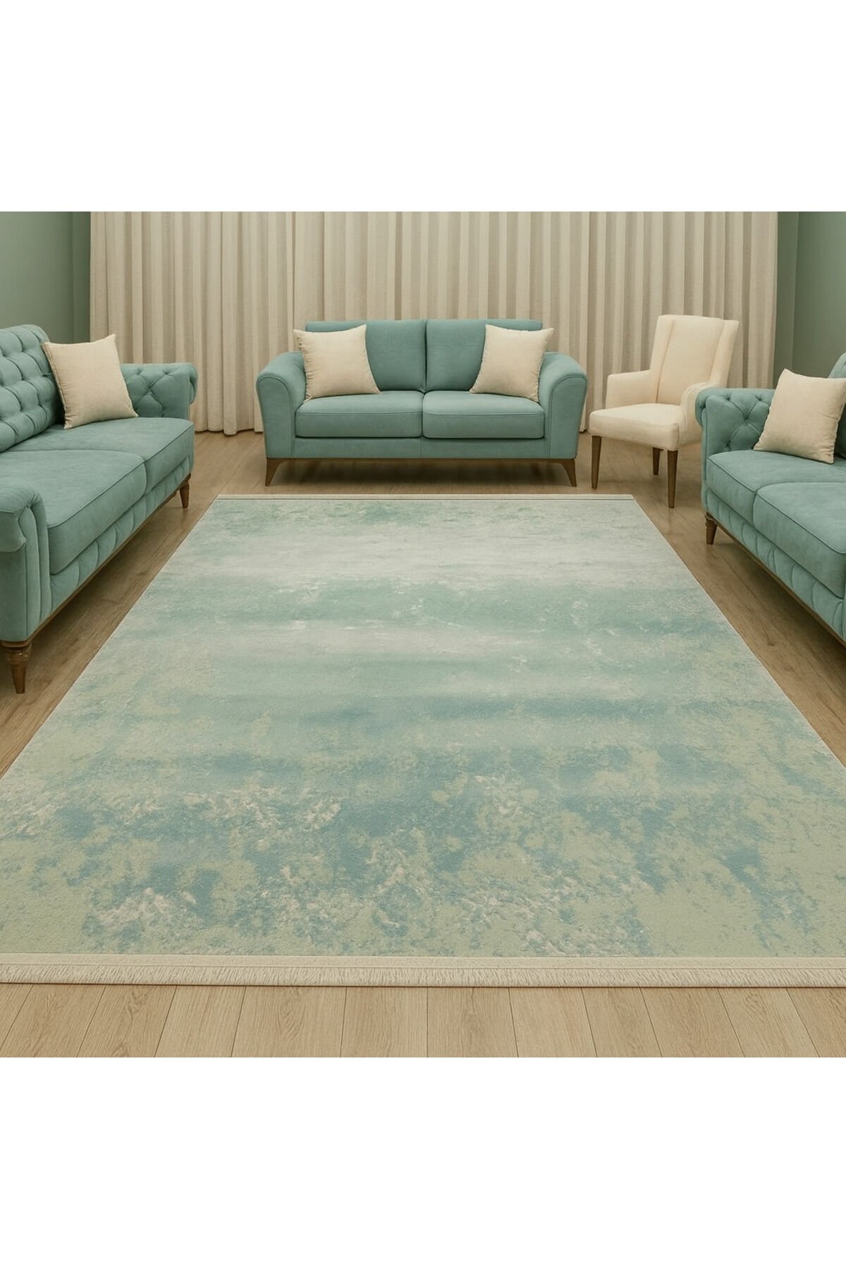 halı saray sık dokuma orta kalınlıkta süper akrilik halı Mavi - 160 X 230