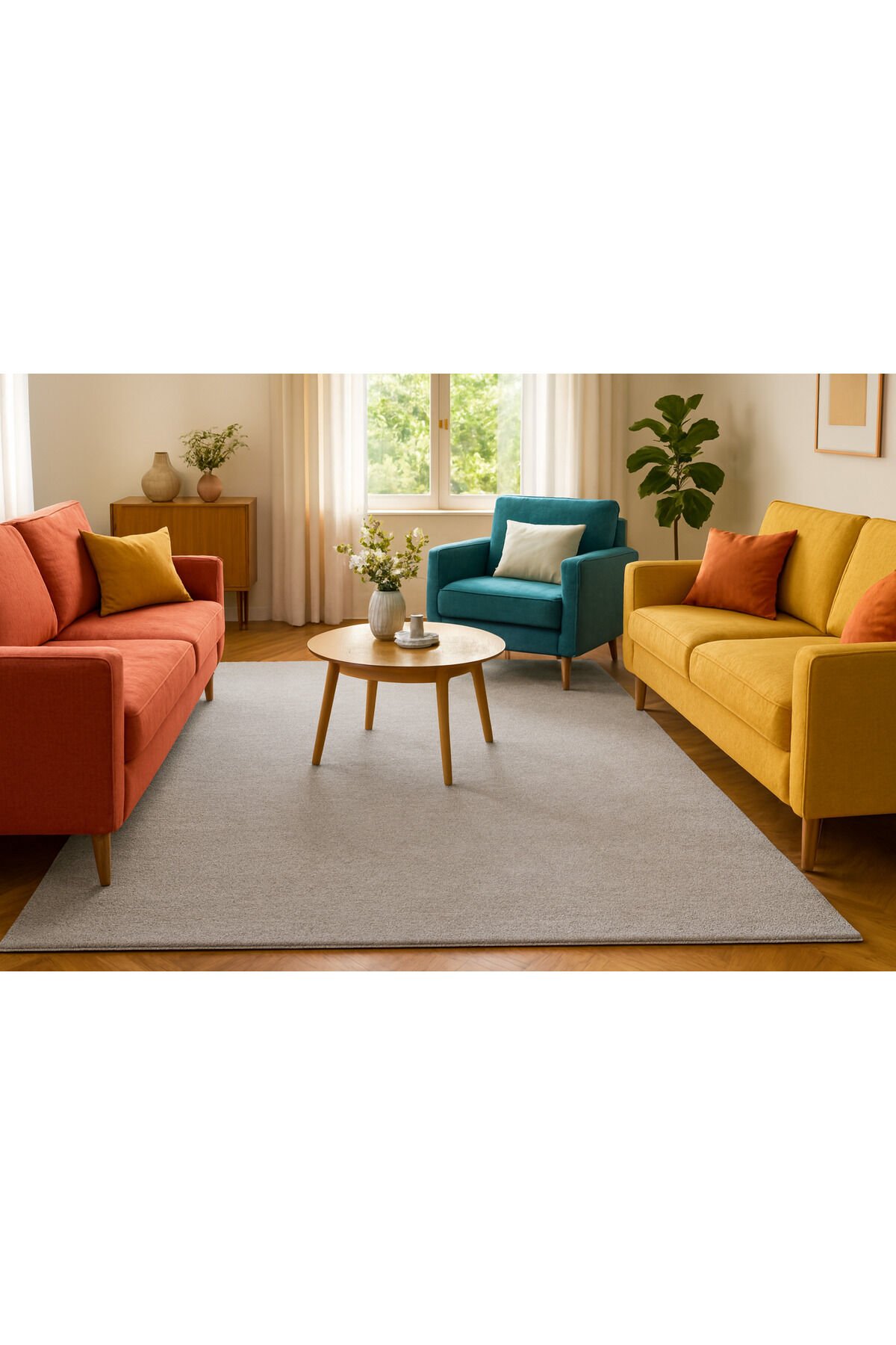 SERFLEX DUVARDAN DUVARA KALİTELİ KALIN AKRİLİK HALI TEMİZLİK SORUNU YOKTUR Gri - 400 X 450