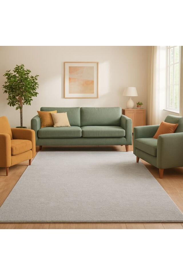 SERFLEX DUVARDAN DUVARA KALİTELİ KALIN AKRİLİK HALI TEMİZLİK SORUNU YOKTUR Gri - 80 X 450