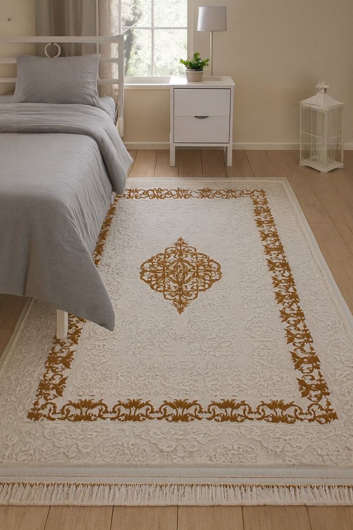 HALI SARAY HALI SÜPER YATAK ODASI HALILARI 077 Bej Krem - 80 X 150