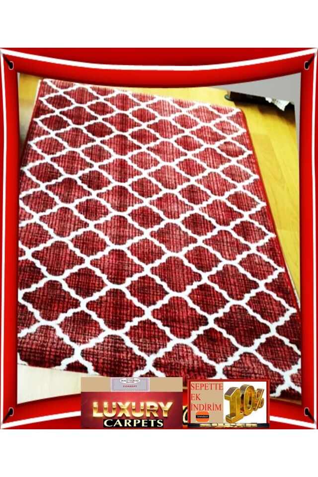STEP SIK DOKUMA KALIN TOZ TÜY YAPMAYAN HALI YOLLUK Kirmizi - 80 X 200