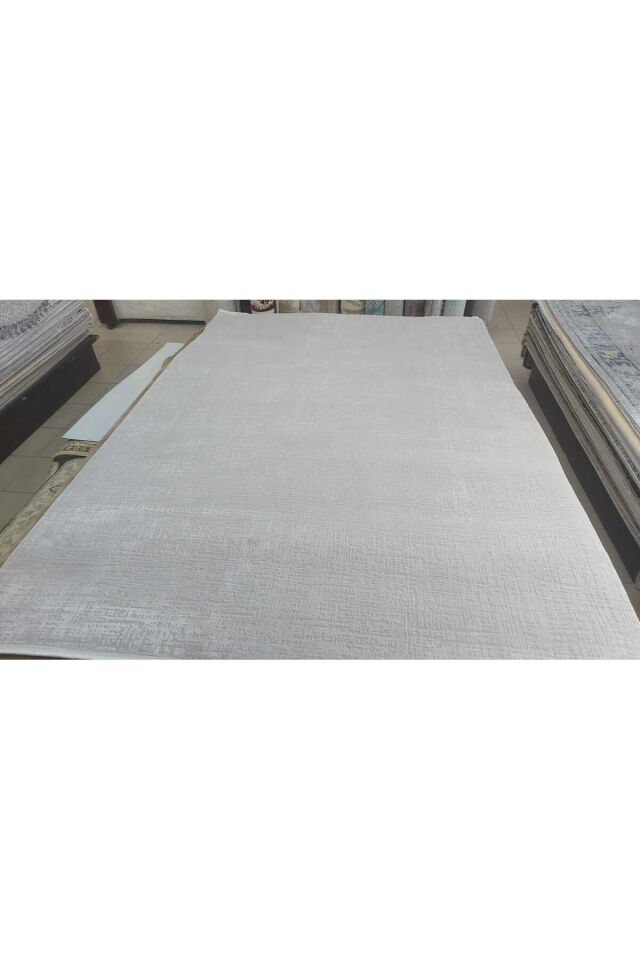 merinos Yüksek Kalite Ipek Bambu Parıltılı Düz Renk Halı Premium Salon Halısı beyaz renk Beyaz - 200 X 290