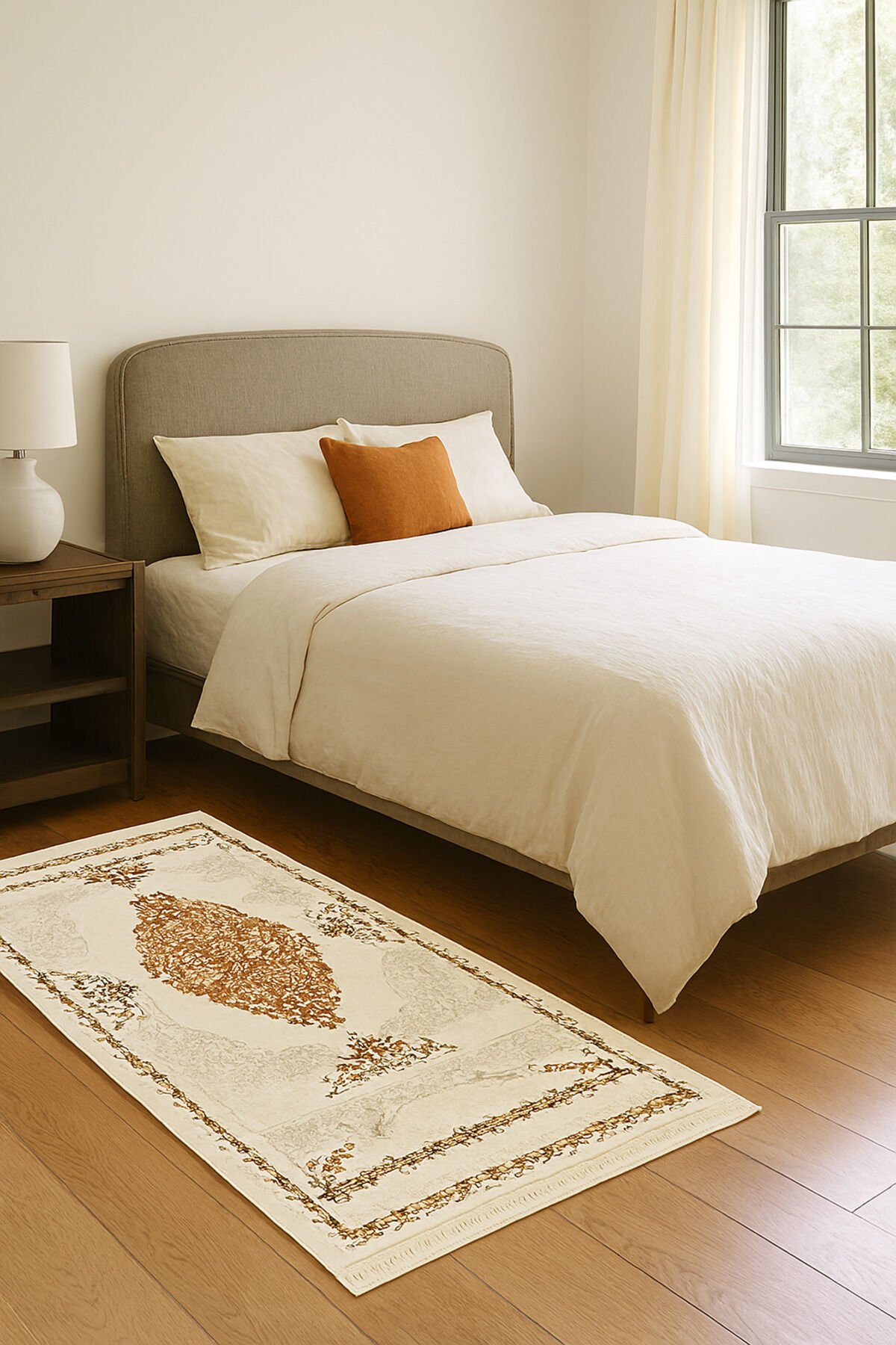 HALI SARAY HALI SÜPER YATAK ODASI HALILARI 074 Krem - 80 X 150