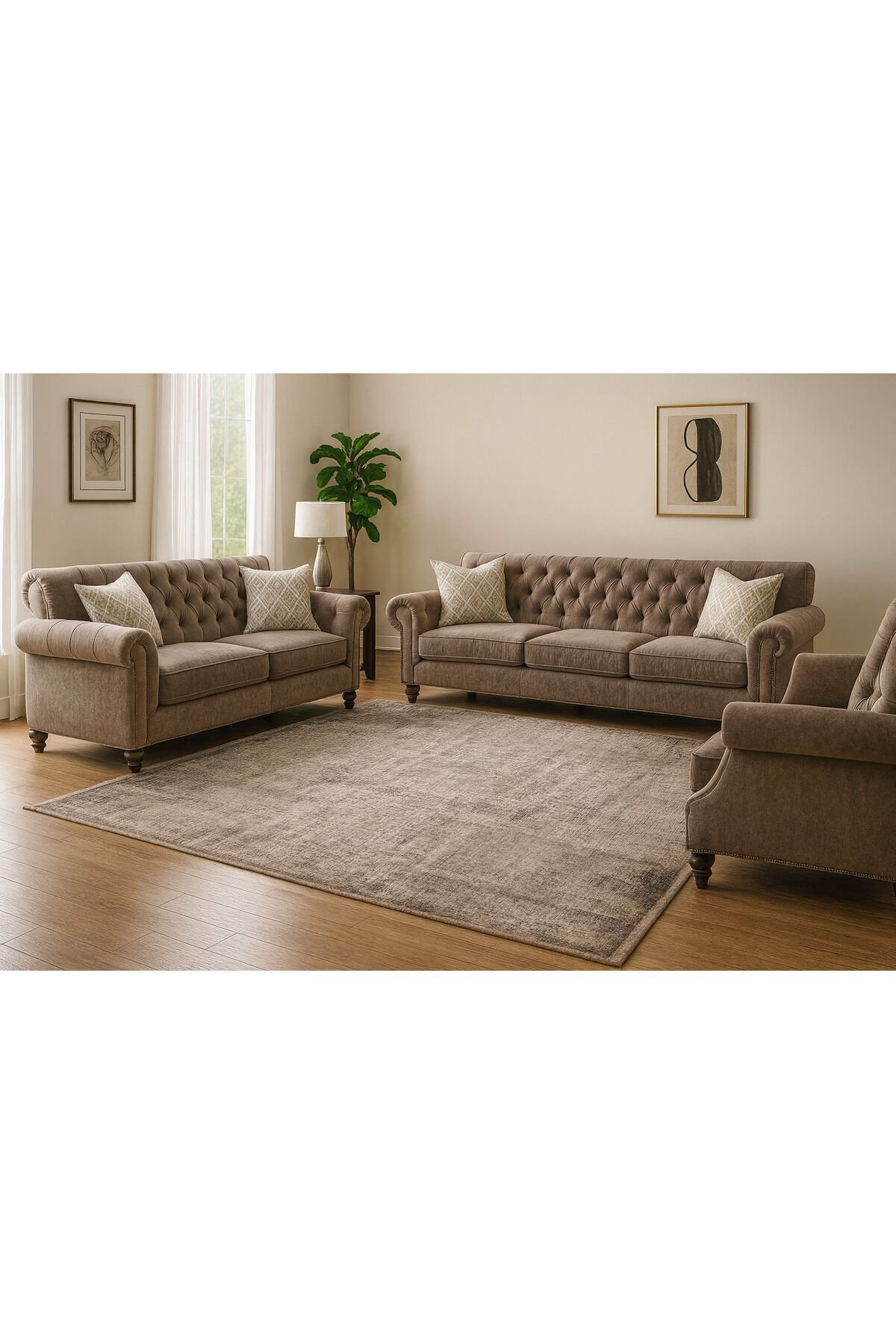 premium ipek bambu sık dokuma parıltılı muhteşem halı Kahverengi Siyah - 160 X 230