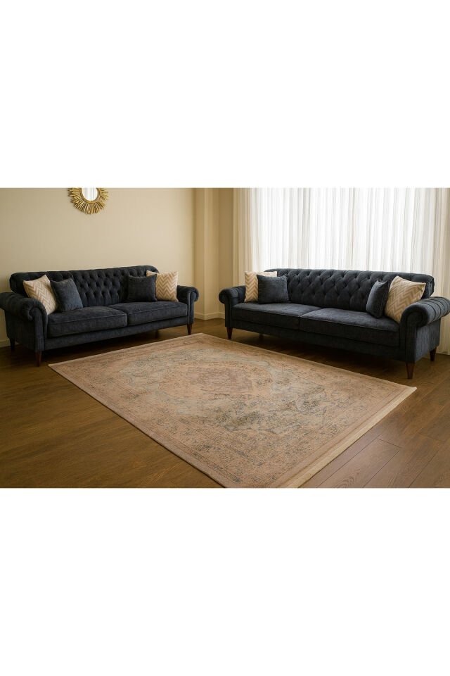 premium ipek bambu sık dokuma parıltılı muhteşem halı Kahverengi Gri - 160 X 230