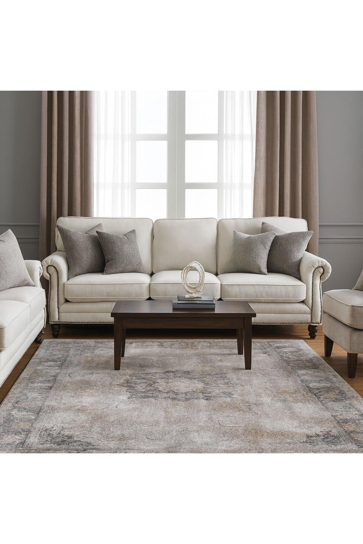 premium ipek bambu sık dokuma parıltılı muhteşem halı Gri Siyah Hardal - 160 X 230