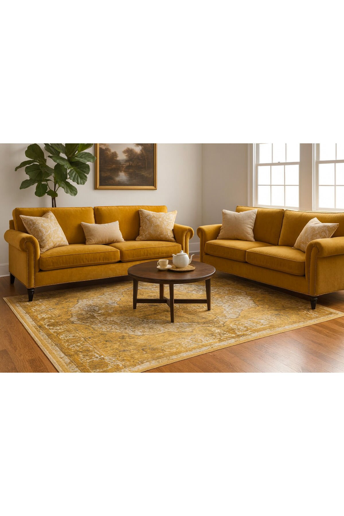 premium ipek bambu sık dokuma parıltılı muhteşem halı Altın - 160 X 230