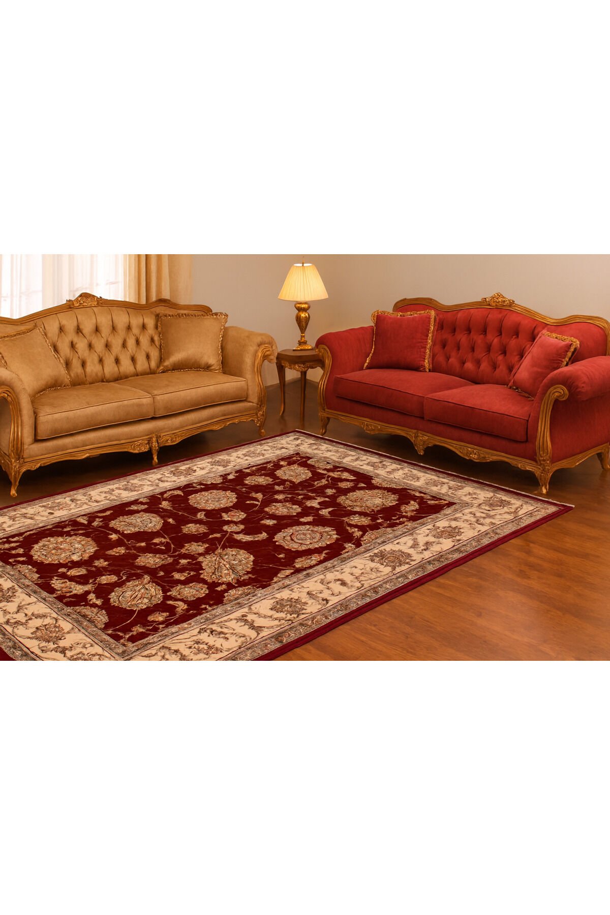 UŞAK SAFİ YÜN ÖZEL DEMİRCİ DOKUMA YÜKSEK KALİTE DOKUMA YÜN HALI Kırmızı - 200 X 300