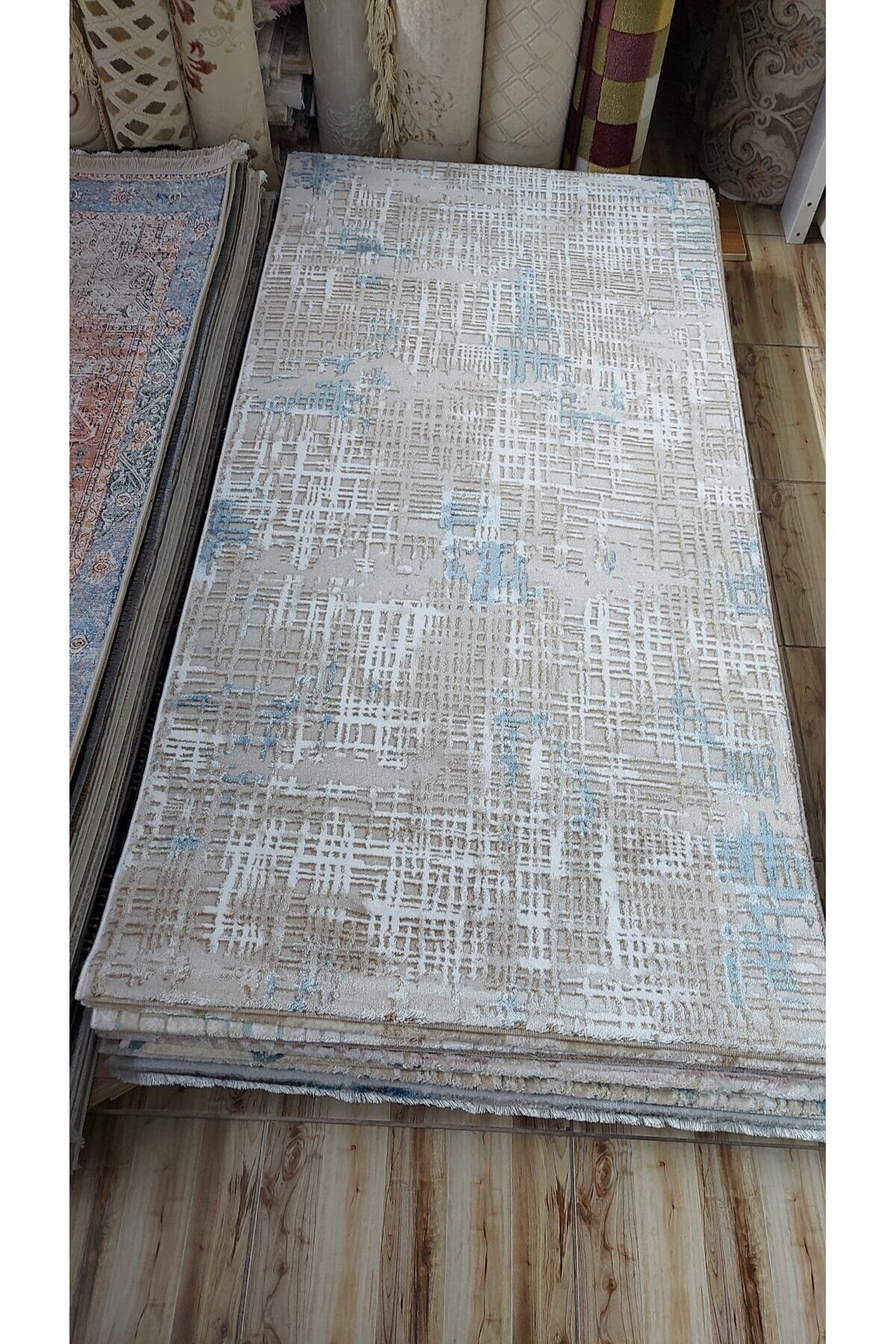 SIK DOKUMA AKRİLİK KALIN HALI MAVİ 100 x 200 Gri̇ - 100 X 200