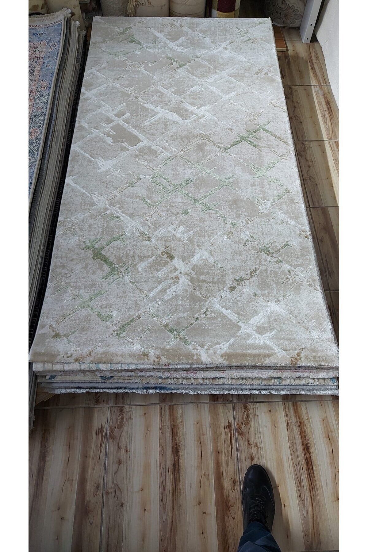 HALI SARAY SIK DOKUMA AKRİLİK KALIN HALI KAHVERENGİ 100 x 200 Krem - 100 X 200