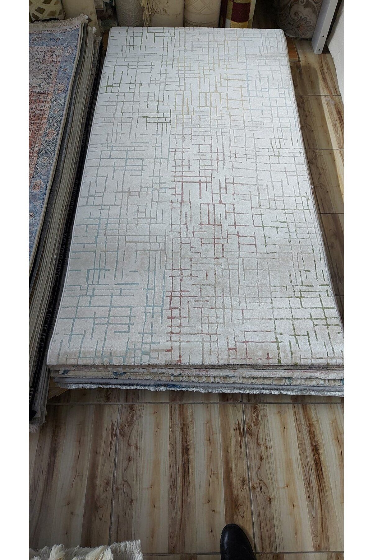 HALI SARAY SIK DOKUMA AKRİLİK KALIN HALI KIRMIZI 100 x 200 Beyaz - 100 X 200