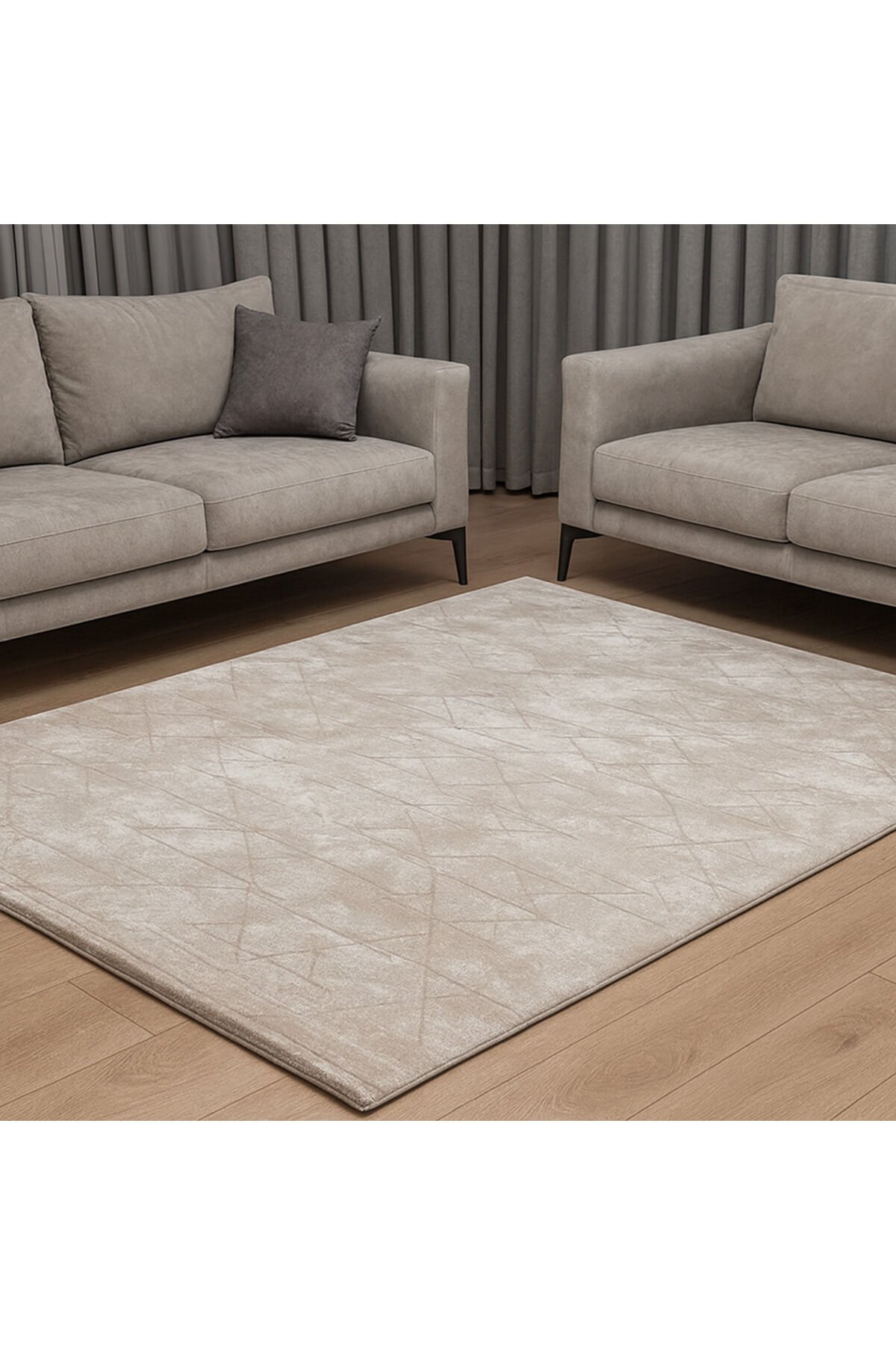 HALI SARAY SIK DOKUMA ORTA KALINLIKTA TOZ YAPMAYAN AKRİLİK HALI Bej - 160 X 230