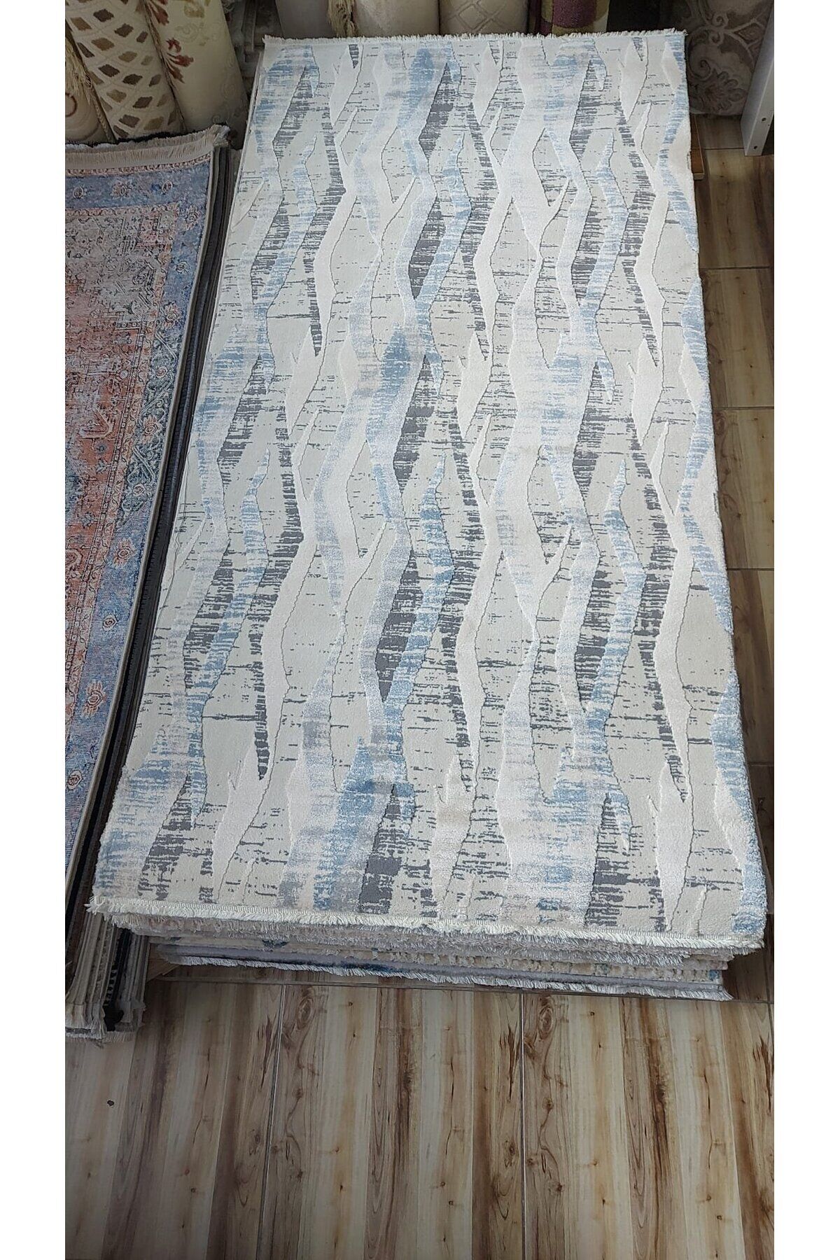 HALI SARAY SIK DOKUMA AKRİLİK KALIN HALI MAVİ 100 x 200 Sari - 100 X 200