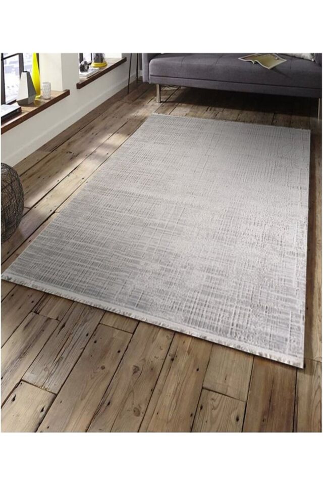 HERA SIK DOKUMA TOZ TÜY VERMEYEN TEMİZLİĞİ KOLAY HALI Dokuma Makine Koridor  Halısı Gri̇ - 80 X 150