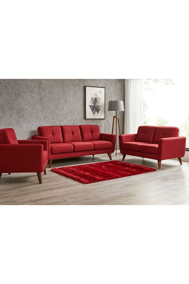 saray simli peluş tüylü toz tüy yapmayan yumuşacık peluş halı Kırmızı - 120 X 180