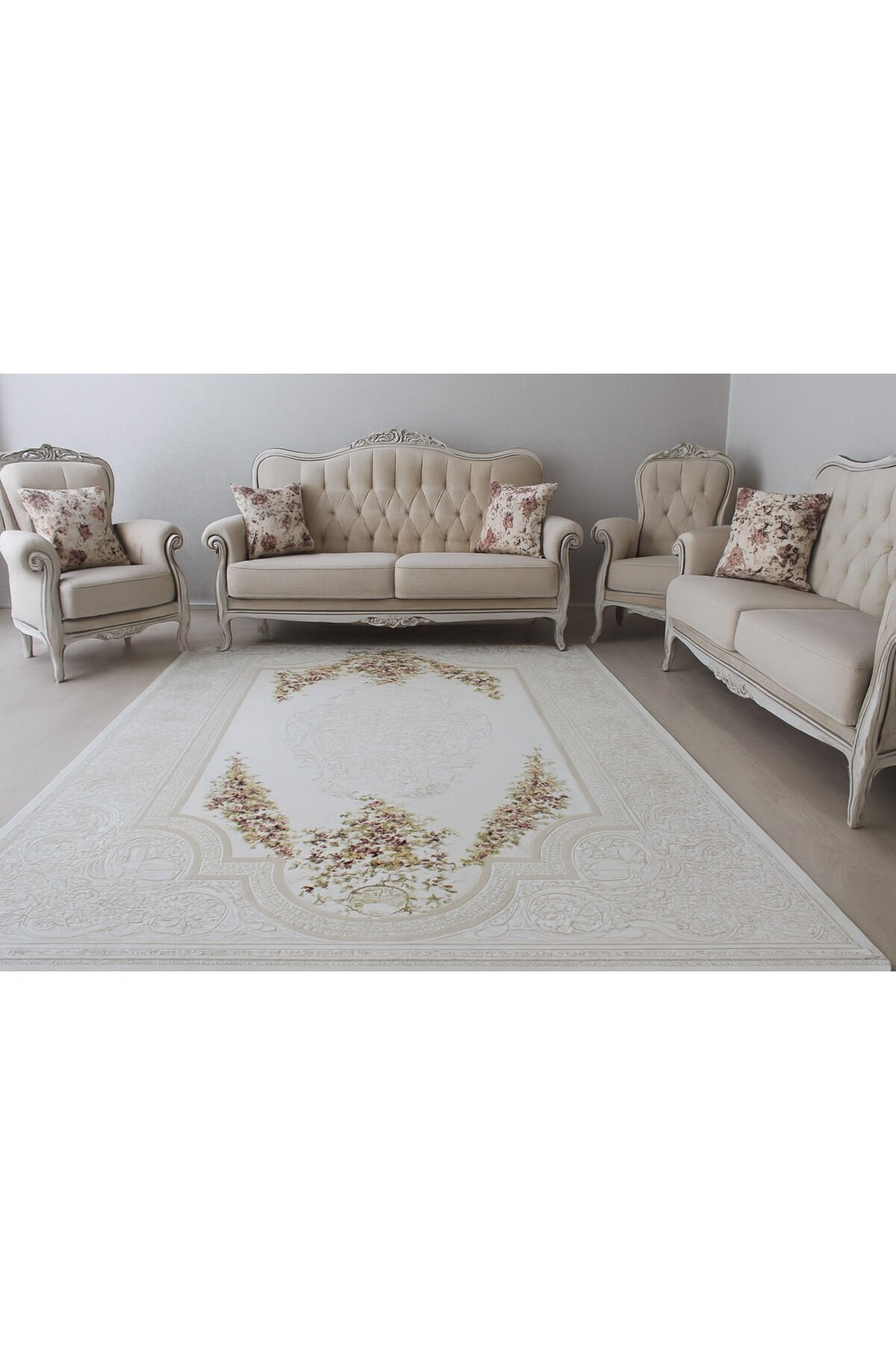 HALI SARAY ZİRVE SIK DOKUMA KALIN AKRİLİK SÜPER SALON HALISI Krem Bej - 200 X 300