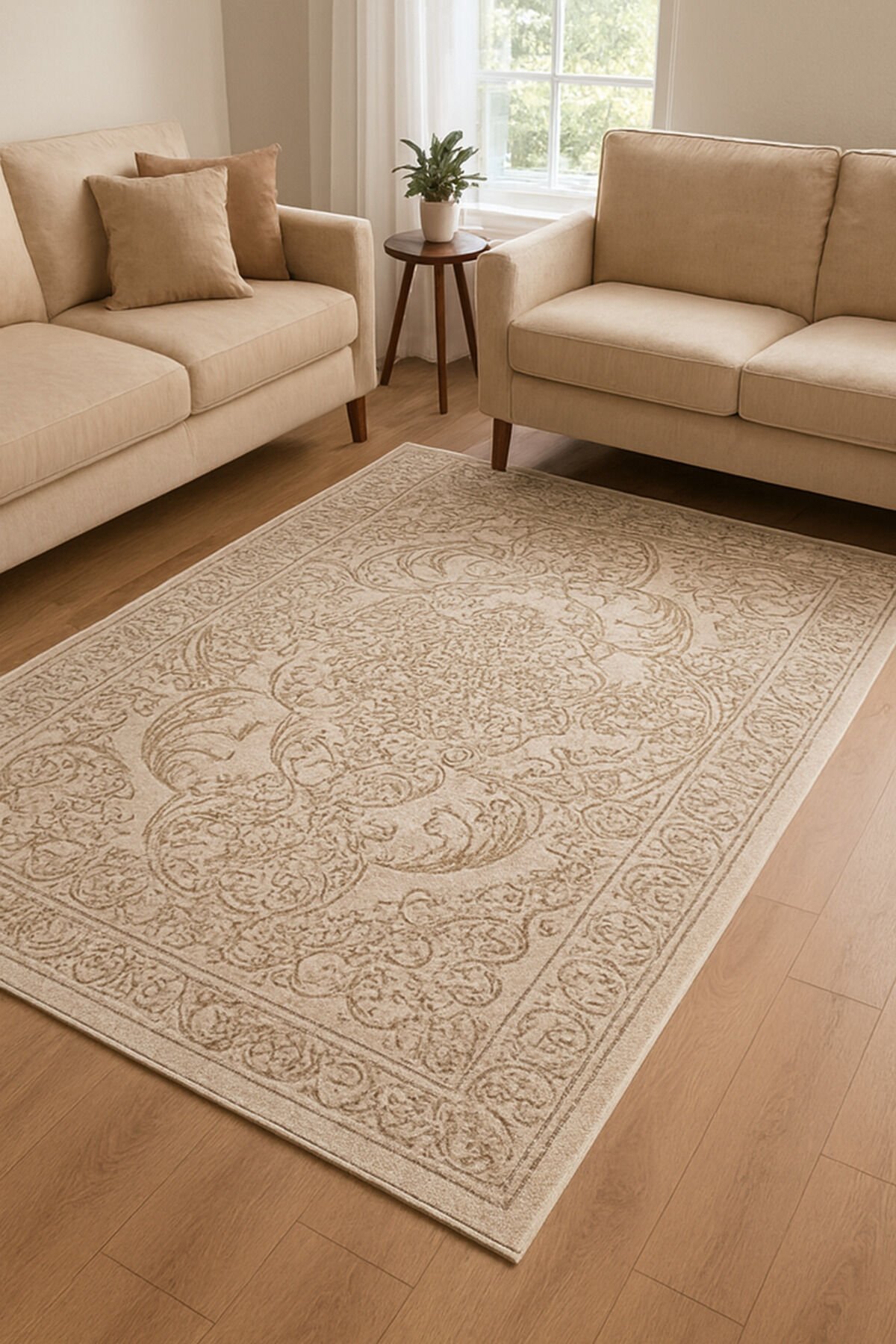 Yün halı uşak safi yün yüksek kalite dokuma salon halısı. Kahverengi - 160 X 230